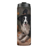 Border Collie Pumpkins Halloween Eng Thermosbeker (Voorkant)