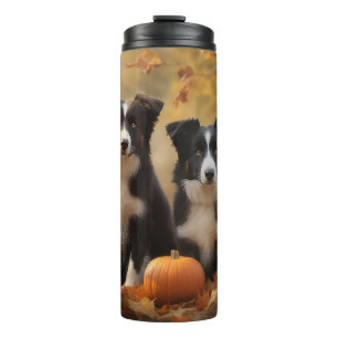 Border Collie Puppy Autumn Delight Pompoen Thermosbeker