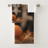 Border Collie Puppy Herfst Delight Pompoen Bad Handdoek (Insitu)