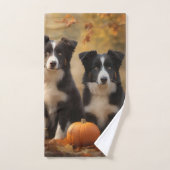 Border Collie Puppy Herfst Delight Pompoen Bad Handdoek (Handdoek)
