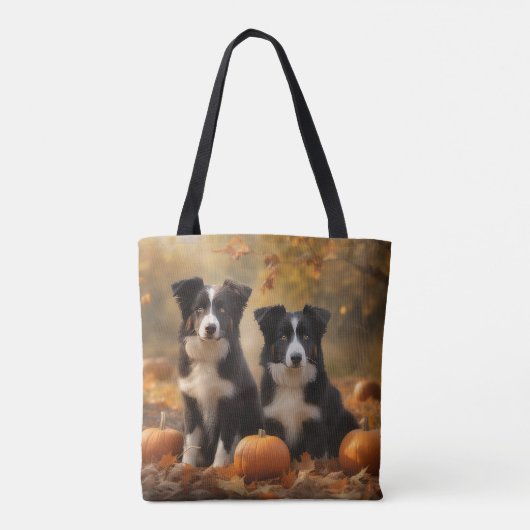Border Collie Puppy Herfst Delight Pompoen Draagtas (Achterkant)