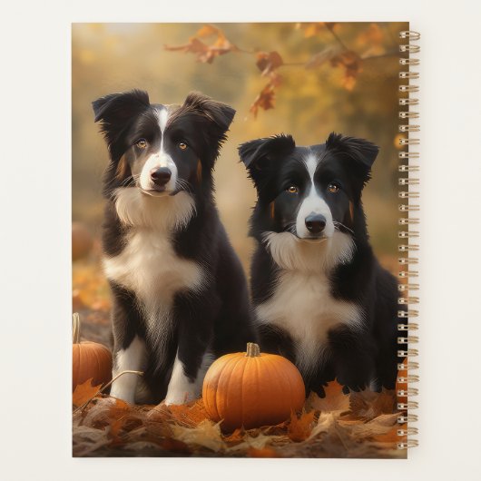 Border Collie Puppy Herfst Delight Pompoen Planner (Achterkant)