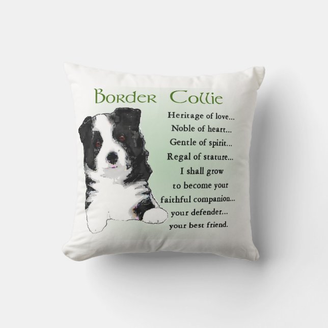 Border Collie Puppy Kussen (Voorkant)