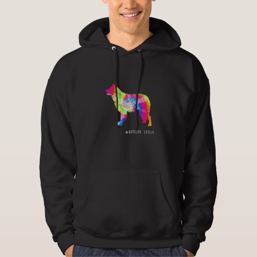 Border Collie Puppy Pet Dog Eigenaar Hippy Tie Dye Hoodie (Voorkant)