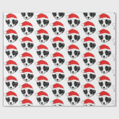 Border Collie Puppy Santa Hat Cadeaupapier (Vlak)