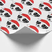 Border Collie Puppy Santa Hat Cadeaupapier (Hoek)