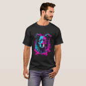 Border Collie Retro Vaporwave Design T-shirt (Voorkant volledig)