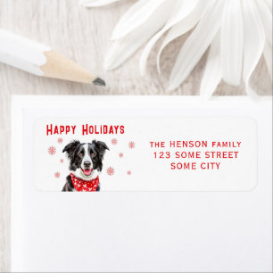 Border Collie Rode Hart Sjaal Retouradres Etiket