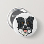Border Collie Ronde Button 5,7 Cm (Voorkant /achterkant)