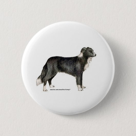 Border Collie Ronde Button 5,7 Cm (Voorkant)