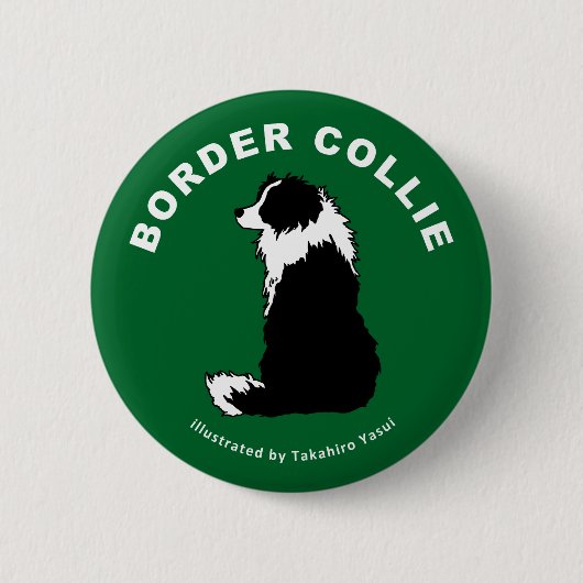 Border Collie Round Button (Voorkant)