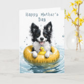 Border Collie Rubberen Ring Eend CV6 Aangepaste M Kaart (Gele Bloem)