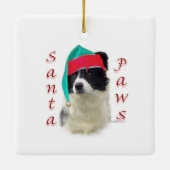 Border Collie Santa Paws Keramisch Ornament (Achterkant)