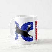 Border collie sautant la tasse (Devant gauche)