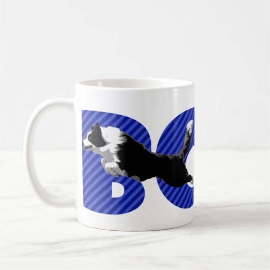 Border collie sautant la tasse (Gauche)