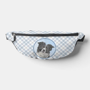 Border Collie Schilderen Rough Black & White Dog A Heuptasje