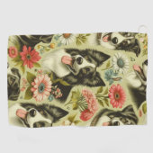 Border Collie schilderij Golfhanddoek (Horizontaal)