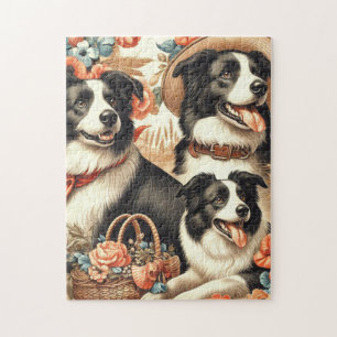 Border Collie schilderij Legpuzzel