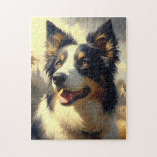 Border Collie schilderij Legpuzzel
