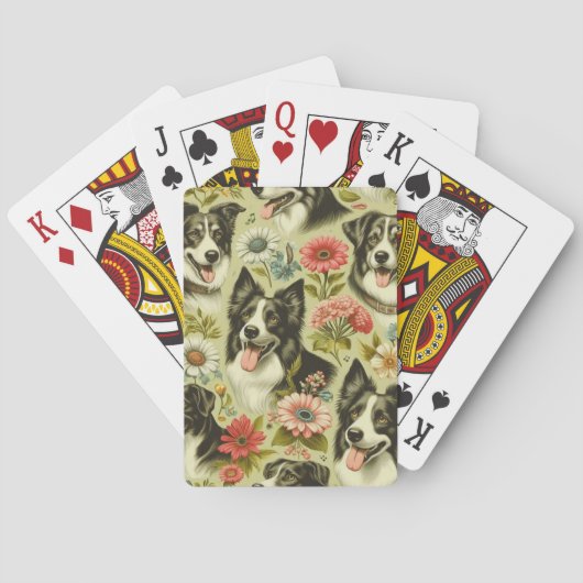  Border Collie schilderij Pokerkaarten (Achterkant)