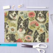 Border Collie schilderij Tissuepapier (Craft)