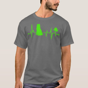 Border Collie Shamrock Heartbeat St Patricks Day D T-shirt