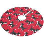 Border Collie Sheep Dog Red Kerstboom Rok (Gekanteld)