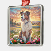Border Collie Shepherd Dog Metalen Ornament (Links)