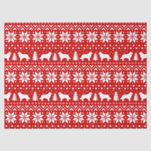 Border Collie Silhouetten Kerstpatroon Tissuepapier