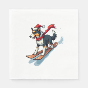 Border Collie Snowboarder hond Servet