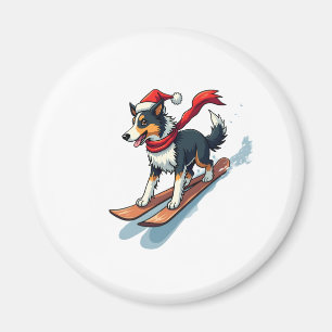 Border Collie Snowboarder Magneet