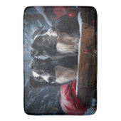 Border Collie Snowy Sleigh Kerst Decor Badmat (Voorkant Verticaal)