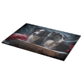 Border Collie Snowy Sleigh Kerst Decor Snijplank (Hoek)