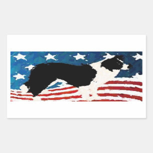 Border Collie Sticker~Memorial Day Rechthoekige Sticker