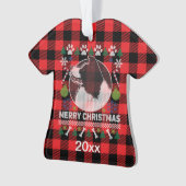 Border Collie Ugly KerstSweater Red Pset Ornament (voorkant)