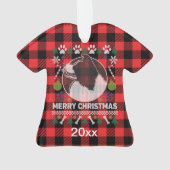 Border Collie Ugly KerstSweater Red Pset Ornament (achterkant)