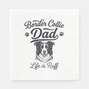 Border Collie Vader Leven Is Ruw Vintage Shirt Ont Servet