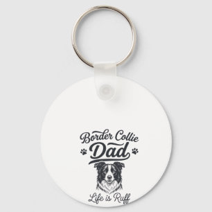 Border Collie Vader Leven Is Ruw Vintage Shirt Ont Sleutelhanger