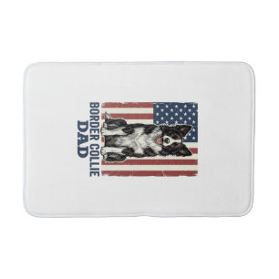 Border Collie Vader Patriottische Vintage Hond Shi Badmat
