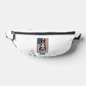 Border Collie Vader Patriottische Vintage Hond Shi Heuptasje (Liggend)
