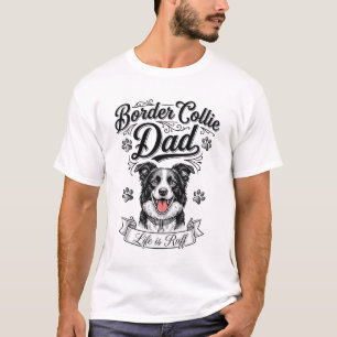 Border Collie Vader Vintage Gravure Hond Shirt Ont