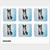 Border Collie Vierkante Sticker (Vel)