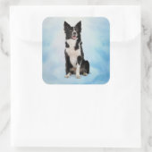 Border Collie Vierkante Sticker (Tas)