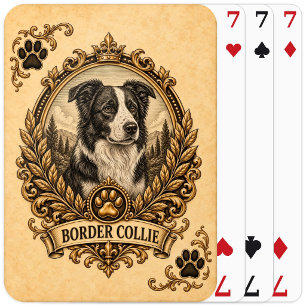 Border Collie, Vintage Heritage Dog Pokerkaarten