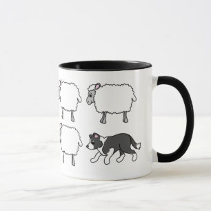 Border collie vivant en troupe la tasse de moutons