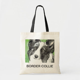 Border Collie Waterverf Tote Bag