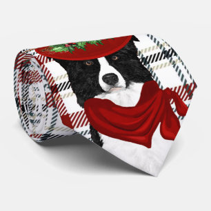 Border Collie Western Pset Holiday Kerstmis Stropdas