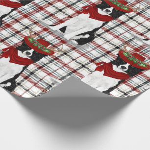 Border Collie Westerne Holiday Pond Kerstmis Cadeaupapier