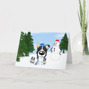 Border Collie-winterscène Feestdagen Kaart