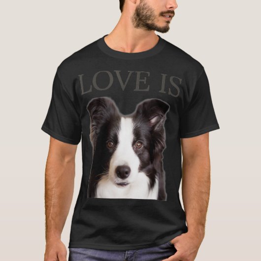 Border Collie Women Mannen Kinder Love Dog Mam Pap T-shirt (Voorkant)